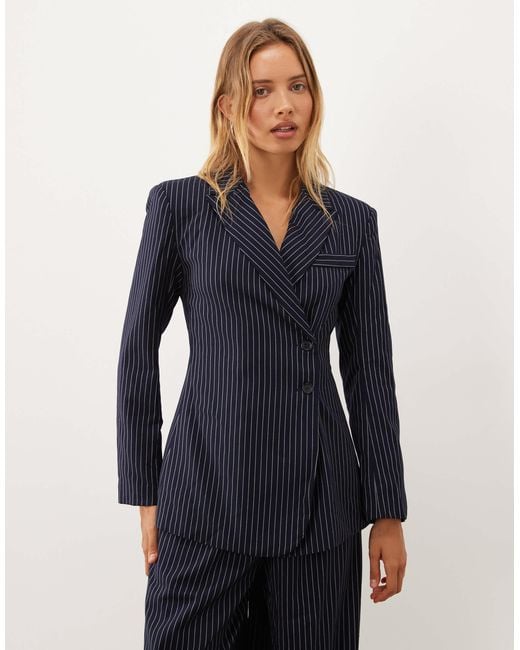 Ghospell Blue Sienna Single Breasted Blazer