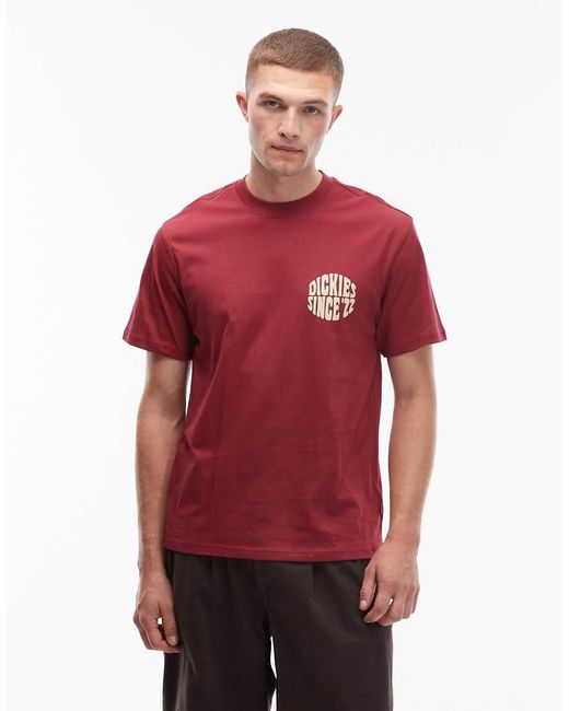 Dickies Red South Bloomfield Abstract Graphic Backprint T-shirt