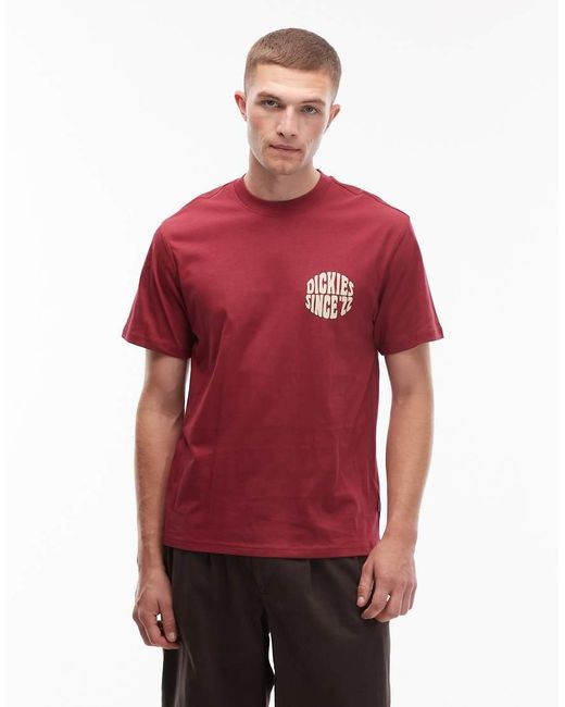 Camiseta Roja Con Gráfico Abstracto En La Espalda South Bloomfield Exclusiva En Asos De Dickies de color Red
