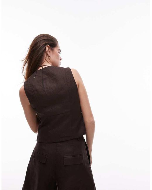 & Other Stories Black Fitted Linen Waistcoat