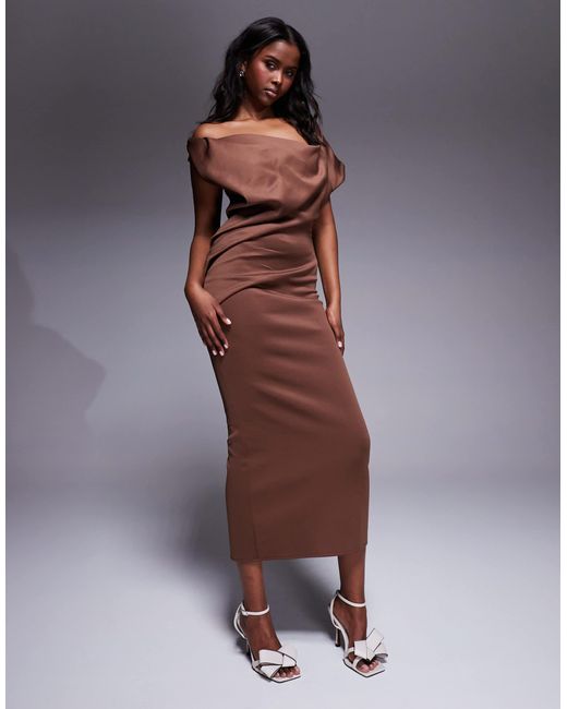 viscose blend knit sheer skirt midaxi dress Cream KarenMillen Viscose Blend Knit Halter Neck Sheer Skirt Midaxi Dress
