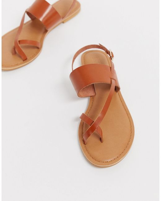 asos tan flat sandals