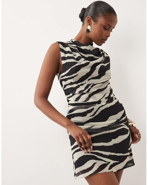 ASOS Black Ruched Mini Dress