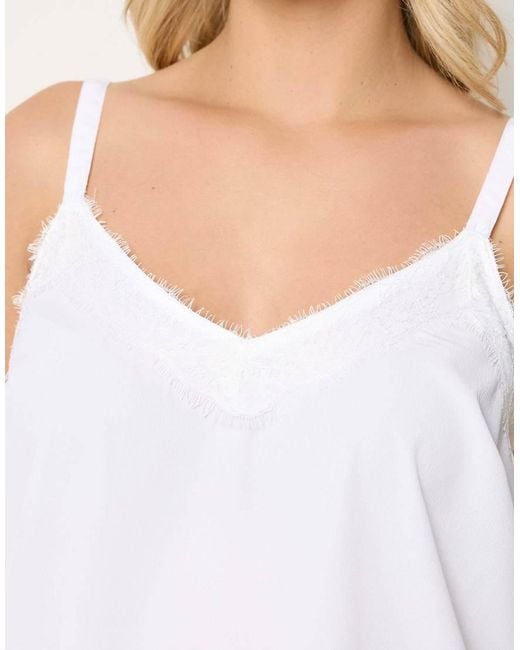 Yours Clothing White Lace Insert Cami Vest Top