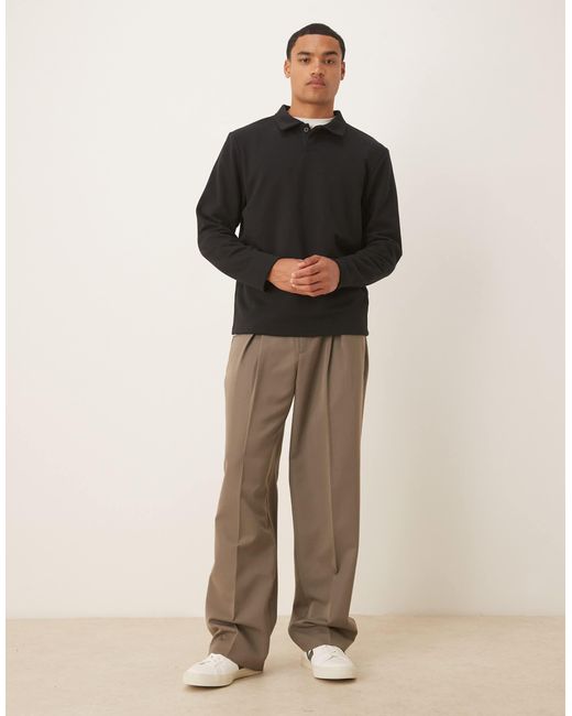Polo d'ensemble coupe classique ASOS pour homme en coloris Black