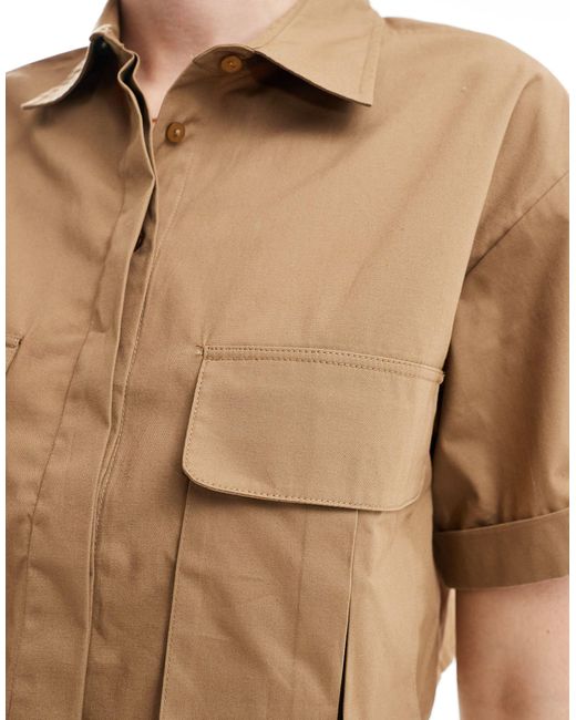 Pimkie Natural Cropped Pocket Detail Shirt