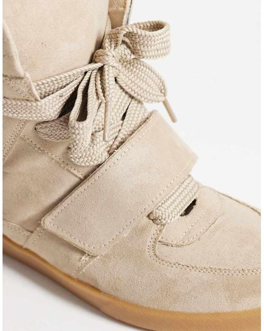 ASOS Natural Damson Concealed Wedge Trainers