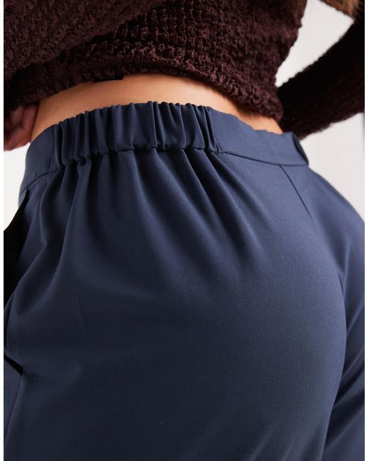 ASOS Blue Asos Design Curve Tailored Relaxed Straight Leg Trousers