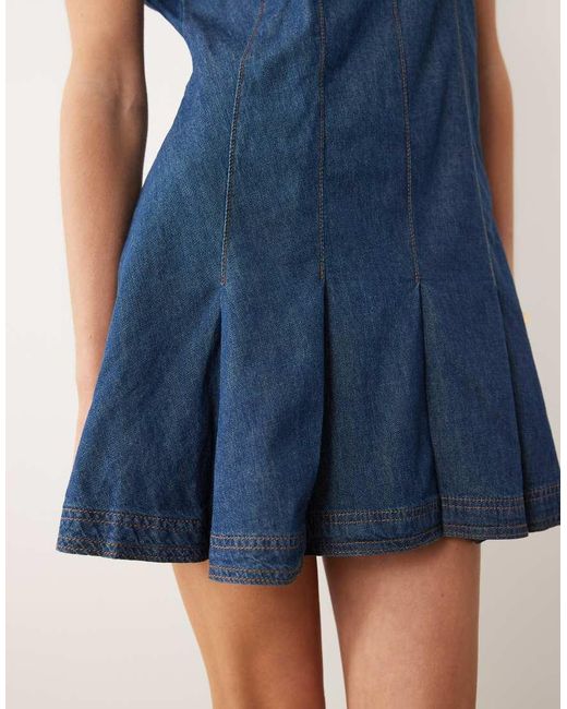 Miss Selfridge Blue Seam Detail Mini Dress