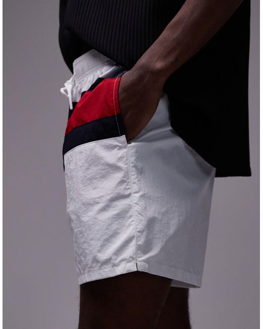 Tommy Hilfiger Gray Drawstring Large Flag Swim Shorts for men