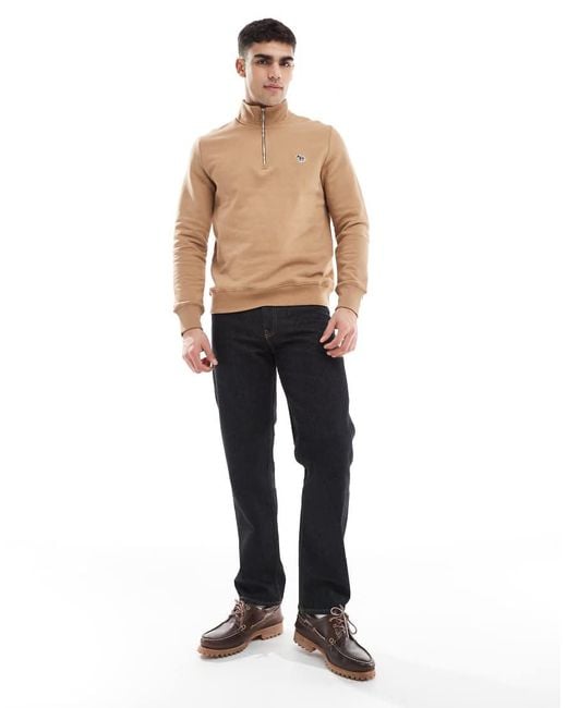 Sudadera Con Media Cremallera Y Logo De Cebra De -Marrón Paul Smith de hombre de color Natural