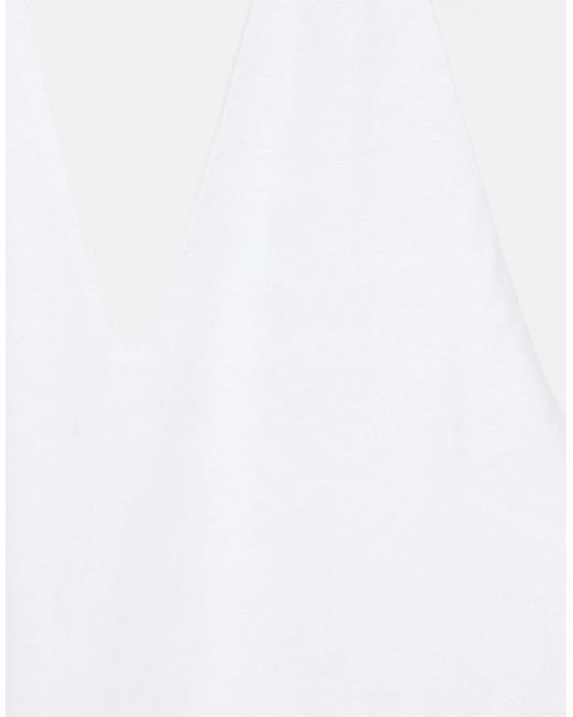 Pull&Bear White 100 % leinen-halstop