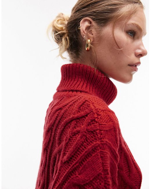 High neck deals red jumper