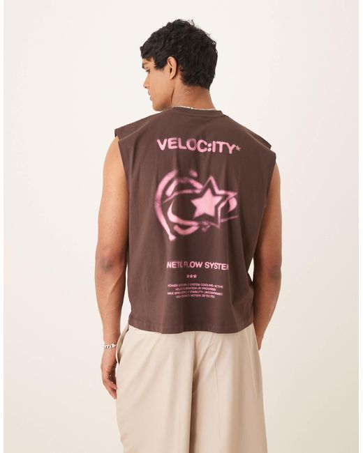 ASOS – kastiges oversize-tanktop in Red für Herren