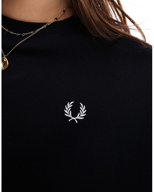 Fred Perry Blue Crew Neck Tipped Sweatshirt