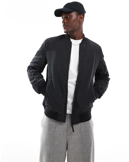 Only & Sons Blue Zip Through Bomber for men