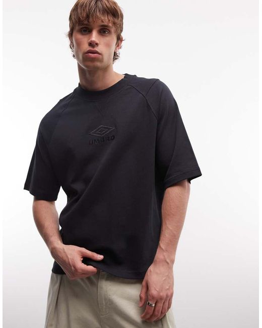 Umbro Iconisch Recht Oversized T-Shirt in het Black voor heren