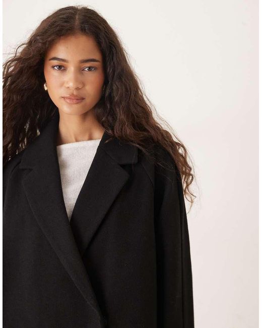 ASOS Black Chuck On Overcoat