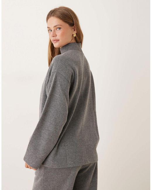 ASOS Gray Supersoft Seam Front Longline Roll Neck Co-ord