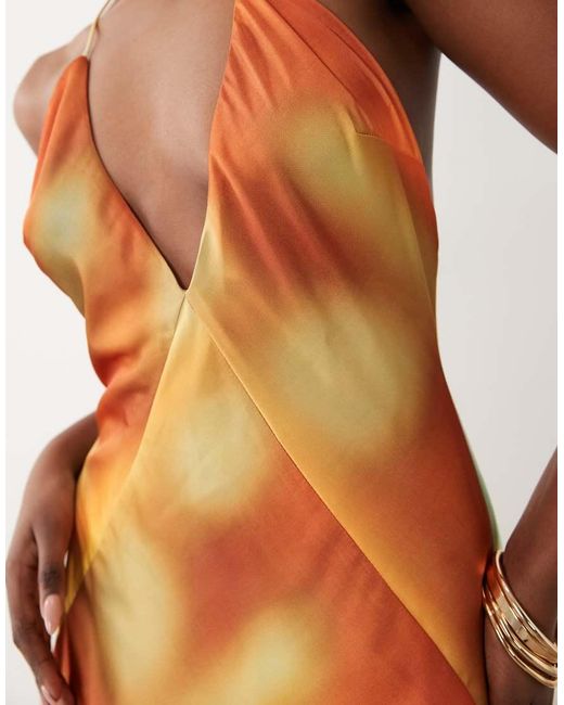 Bardot Multicolor Lizbeth Halter Neck Maxi Dress With Thigh Split