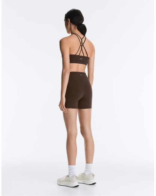 Oysho Brown Comfortlux High-Rise 10Cm Hot Pants
