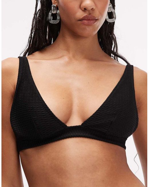 & Other Stories Black Mix And Match Textured Halterneck Bikini Tops