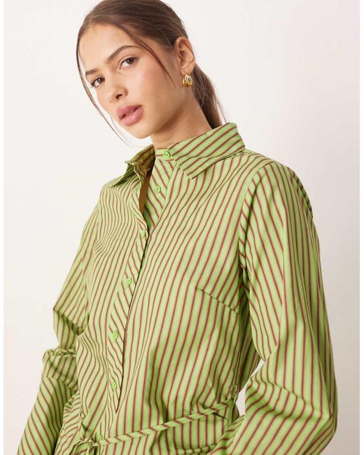 Glamorous Green Sinched Waist Shirt