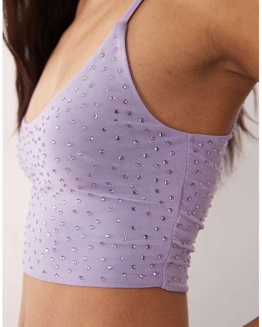 ASOS Purple Hotfix Cropped Cami Top