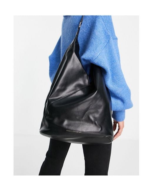 French Connection Black Small Bucket Bag