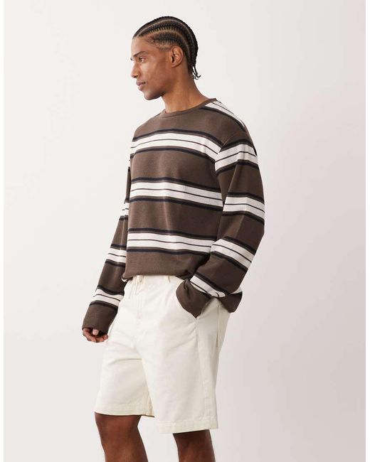 ASOS Natural Mid Length Jorts for men