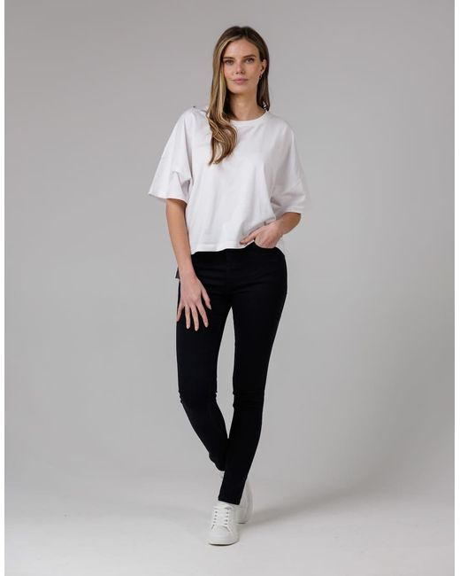 French Connection Black Cotton Blend Stretch High Rise Skinny Denim Jeans