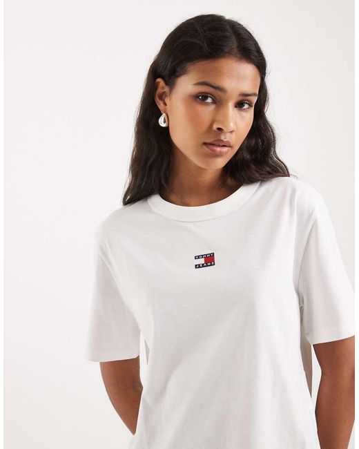 Tommy Hilfiger White Badge Logo Boxy Fit T-shirt