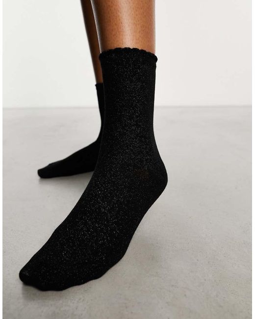 Pieces Glittersokken in het Black