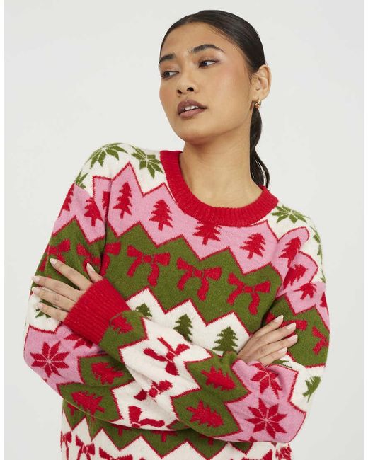 Brave Soul Blue Fairisle Christmas Jumper