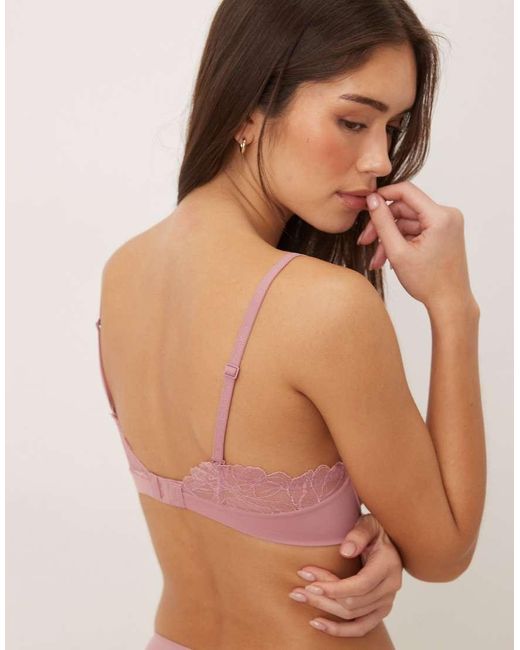 Calvin Klein Brown Perfectly Fit Lace Lightly Lined Perfect Coverage Bra