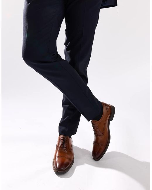 Base London Blue Ascot Toe Cap Oxford Shoe for men