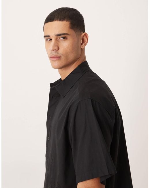 Chemise coupe carrée oversize ASOS pour homme en coloris Black