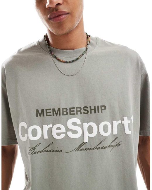 Jack & Jones Gray Boxy Crop T-shirt With Front Print for men