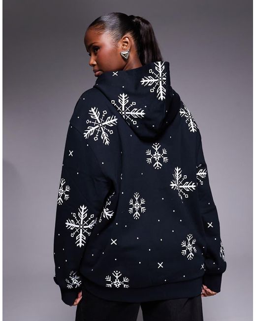 ASOS Blue Relaxed Hoodie With Spice Girls Print