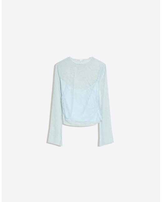 Bershka Black Long Sleeve Lace T-shirt