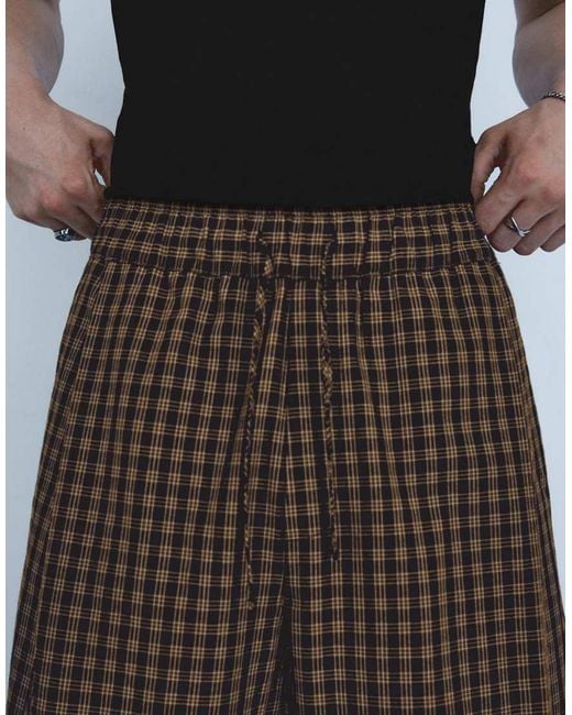 Bershka Black Check joggers for men
