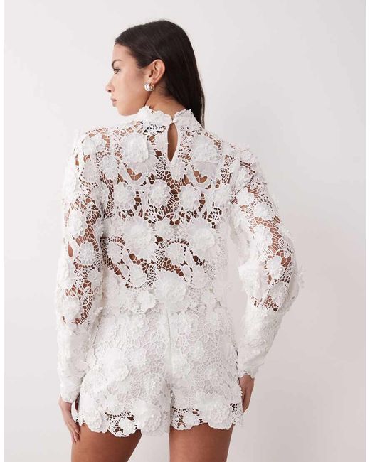 Bardot Natural Georgia Lace Top Co-ord