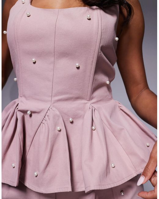 ASOS Purple – schößchenoberteil aus baumwolltwill