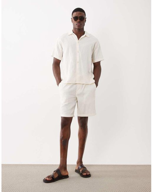 Jack & Jones White Textured Shirt for men