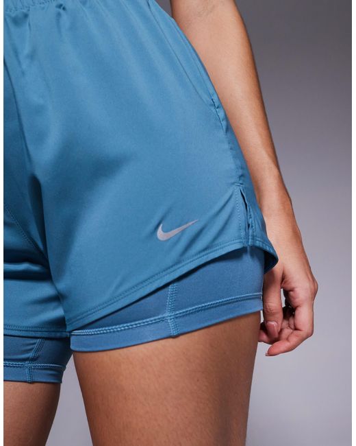 Nike Blue Nike One Training High Rise 3 Inch Shorts