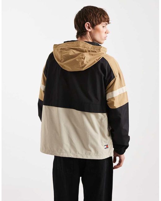 Tommy Hilfiger Natural Colour Block Water Proof Anorak With Hood for men