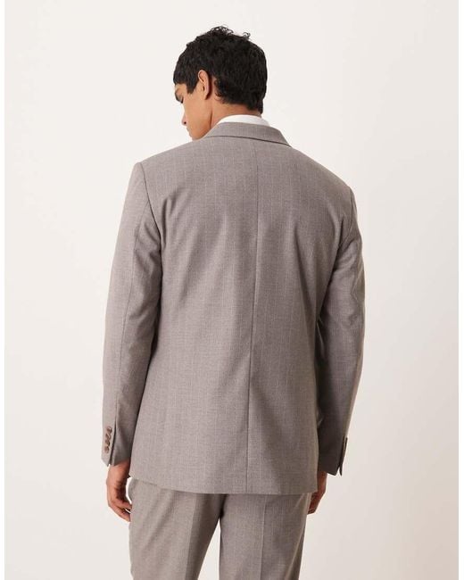 ASOS Gray Double Breasted Wrap Regular Suit Jacket for men