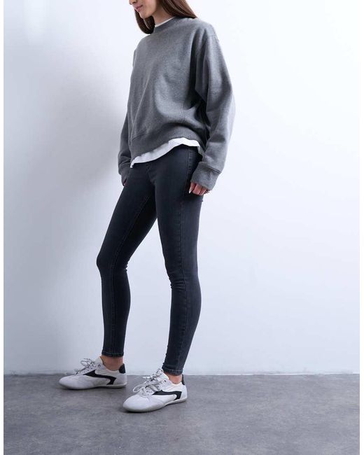 Topshop Hourglass Gray Joni Skinny High Rise Jeans