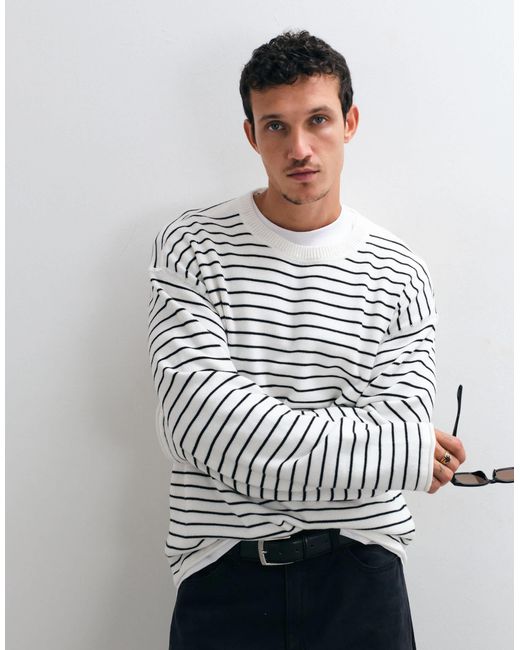 Weekday White Oversized Jumper for men