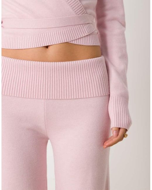 Hollister Pink Gilly Hicks Low Rise Straight Leg Cosy Trousers Co-ord